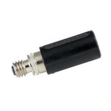 Black and silver adapter on a white background