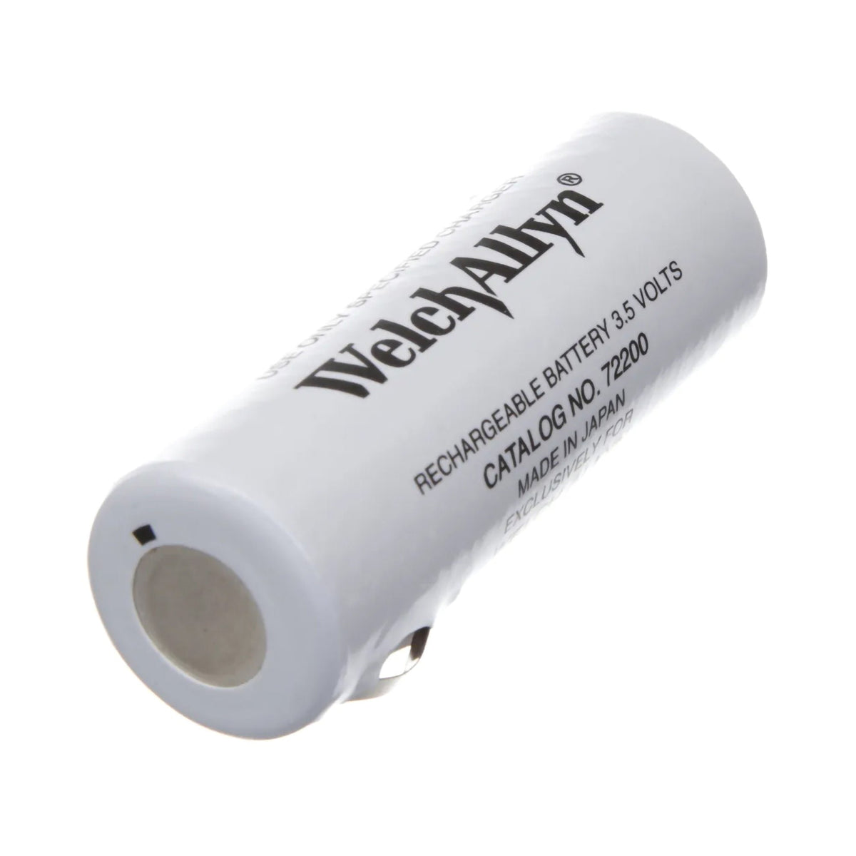 White rechargeable battery with 'Welch Allyn' branding on a white background