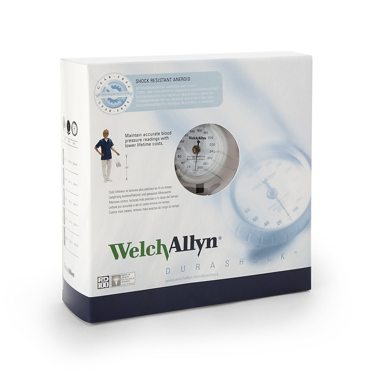 Welch Allyn blood pressure monitor packaging on a white background