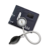 Blood pressure monitor with cuff on a white background